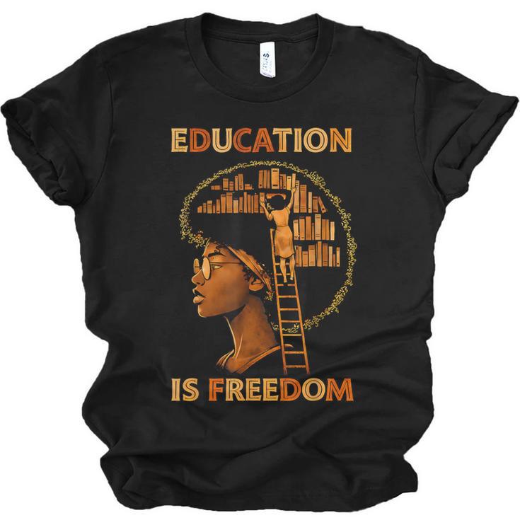 Education Is Freedom Teacher Book Black History Month Unisex Jersey T-Shirt
