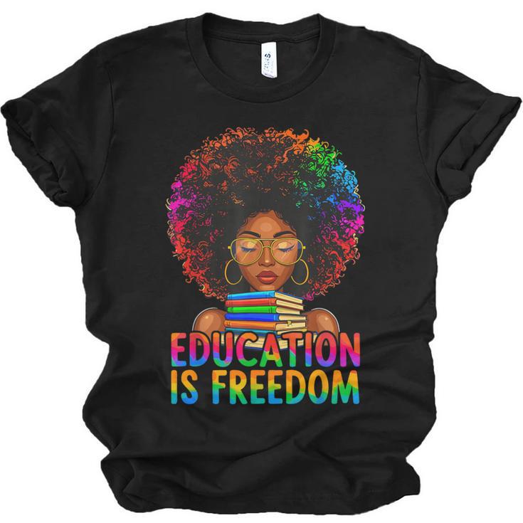Education Is Freedom Teacher Books History Month Unisex Jersey T-Shirt