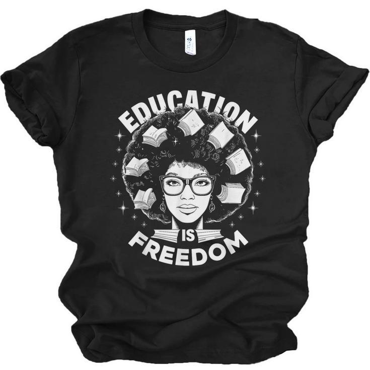 Education Is Freedom History Books African Pride Women Unisex Jersey T-Shirt
