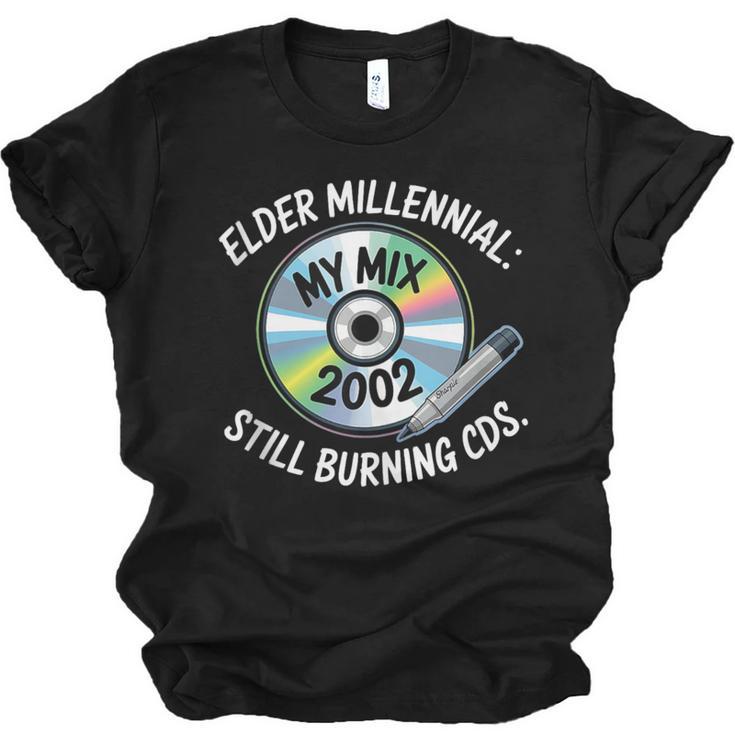 Elder Millennials Embracing 90s CDs Nostalgia Vibes Unisex Jersey T-Shirt