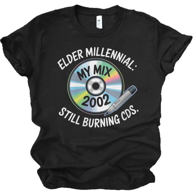 Elder Millennials Embracing 90s CDs Nostalgia Vibes Unisex Jersey T-Shirt
