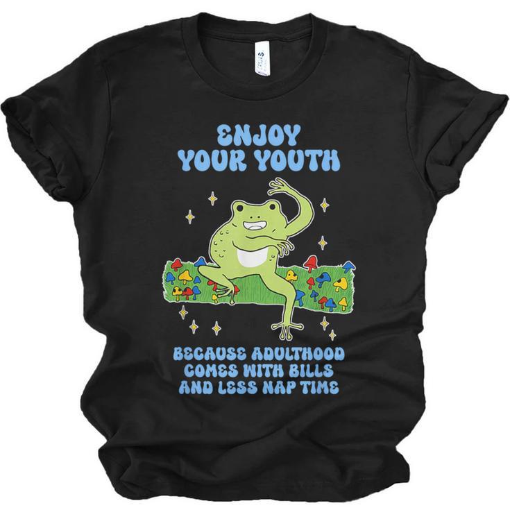 Enjoy Adulthood Comes With Bills Nostalgia Regret Unisex Jersey T-Shirt