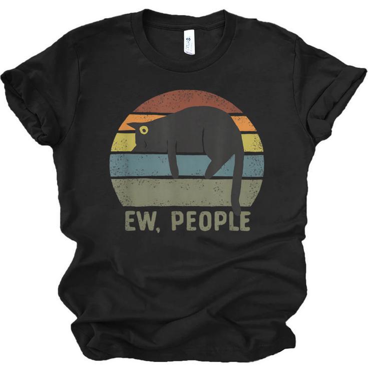 Ew People Cat Lazy Introvert Anti Social Unisex Jersey T-Shirt