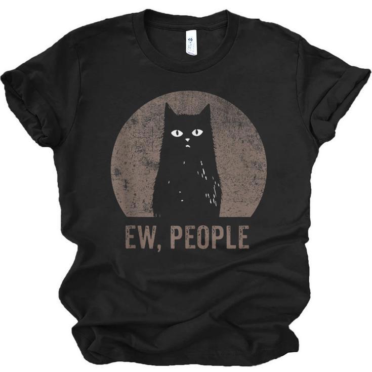 Ew People Introvert Cat Meow Cat Lover Men Women Kids Unisex Jersey T-Shirt