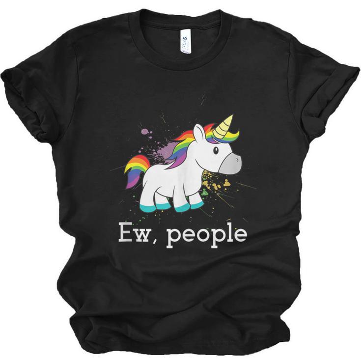 Ew People Unicorn Lover Introvert Rainbow Unicorn Unisex Jersey T-Shirt