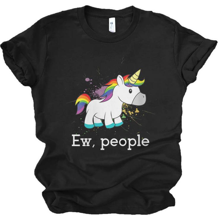 Ew People Unicorn Lover Introvert Rainbow Unicorn Unisex Jersey T-Shirt