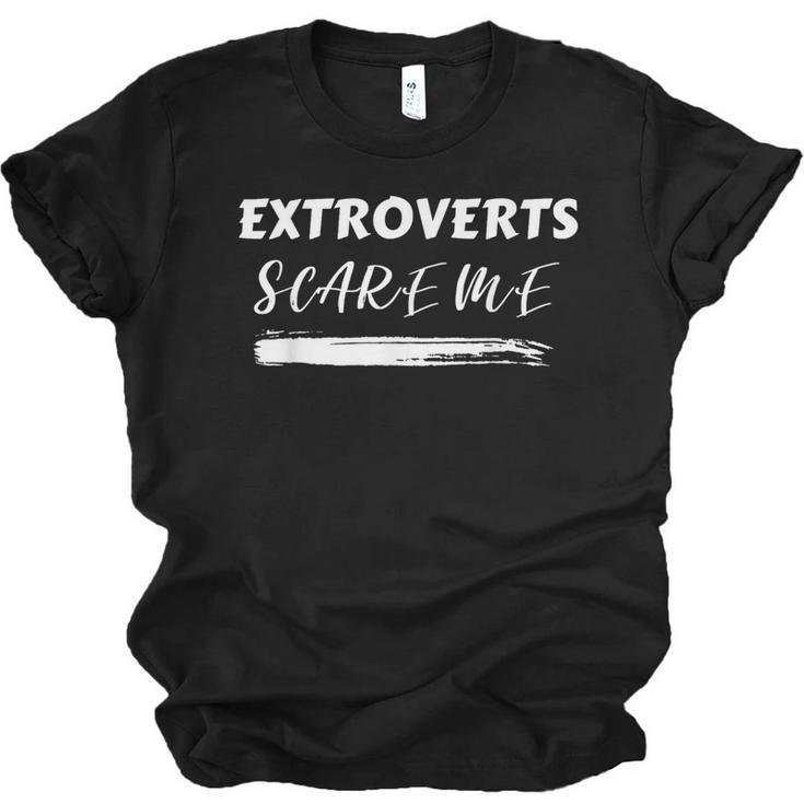 Extroverts Scare Me Introvert Antisocial Joke INFJ Pun Unisex Jersey T-Shirt