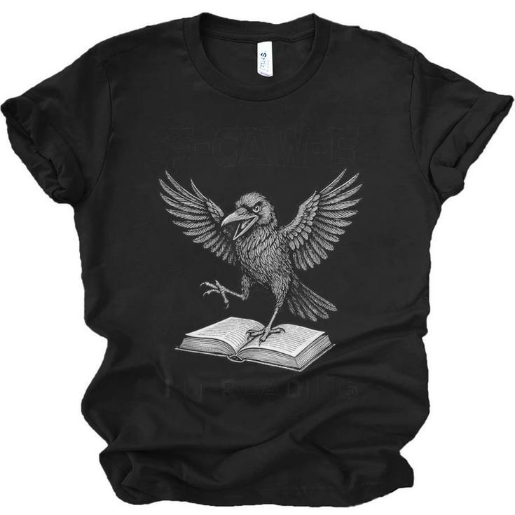 F-Caw-F Crow Book Lovers Vintage Bookish Bird Unisex Jersey T-Shirt