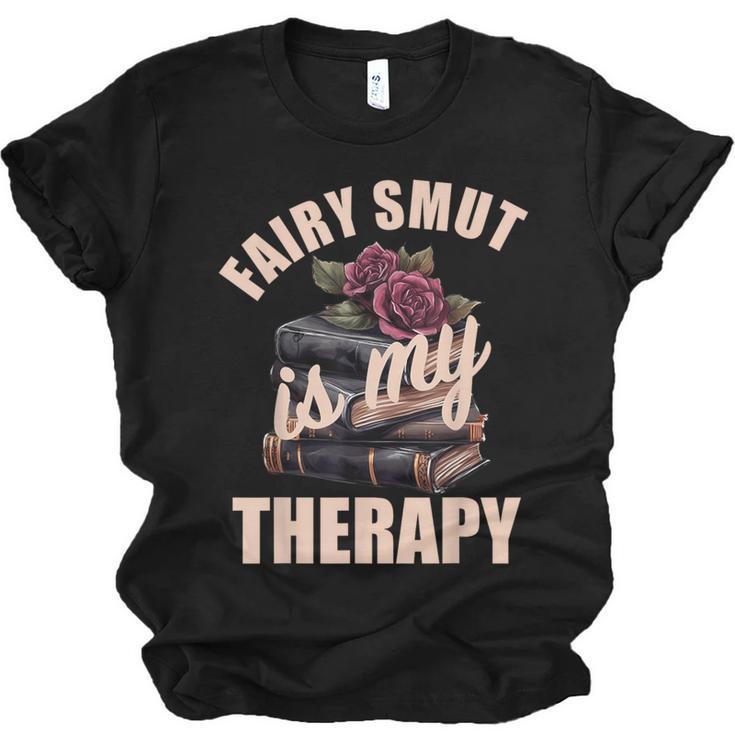 Fairy Smut Is My Therapy Romantasy Spicy Books Faerie Tales Unisex Jersey T-Shirt