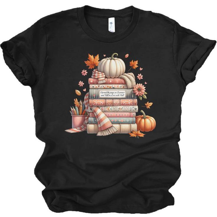 Fall Colors s I Love Fall s Books & Pumpkins Unisex Jersey T-Shirt
