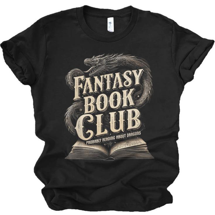 Fantasy Book Club Dragons For Women Men Or Kids Reading Unisex Jersey T-Shirt