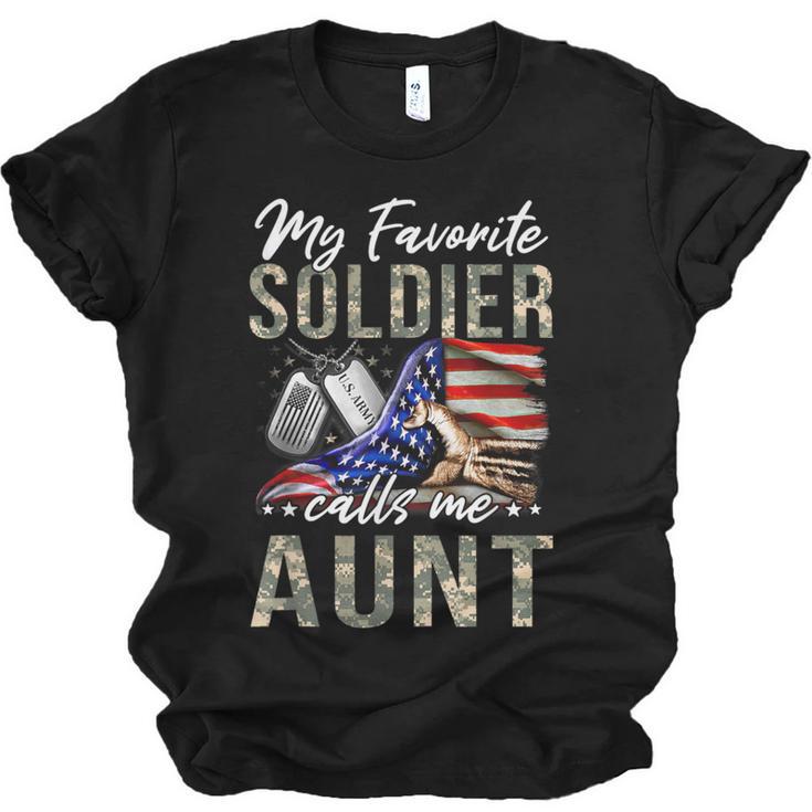 My Favorite Soldier Calls Me Aunt US Army Graduation Aunt Unisex Jersey T-Shirt