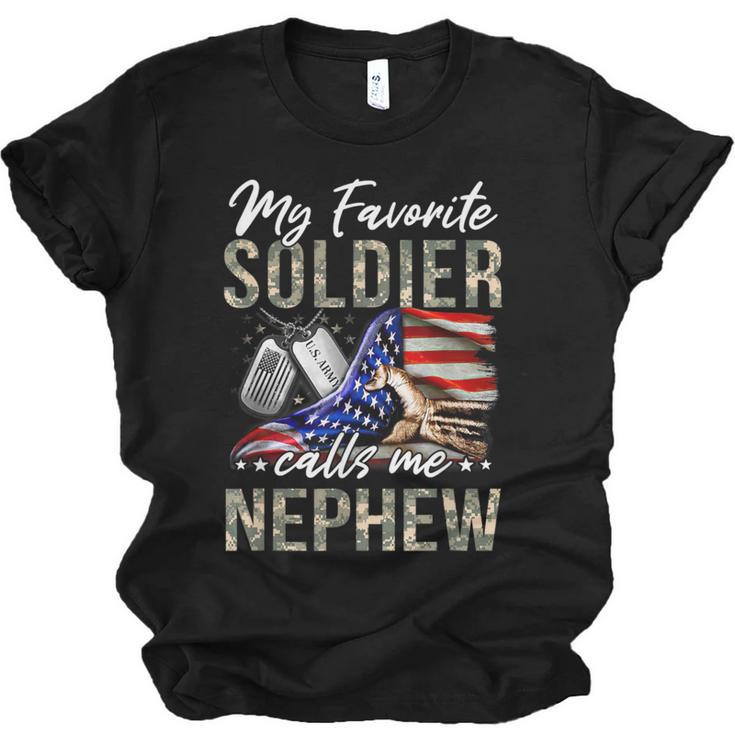 My Favorite Soldier Calls Me Nephew Army Graduation Nephew Unisex Jersey T-Shirt