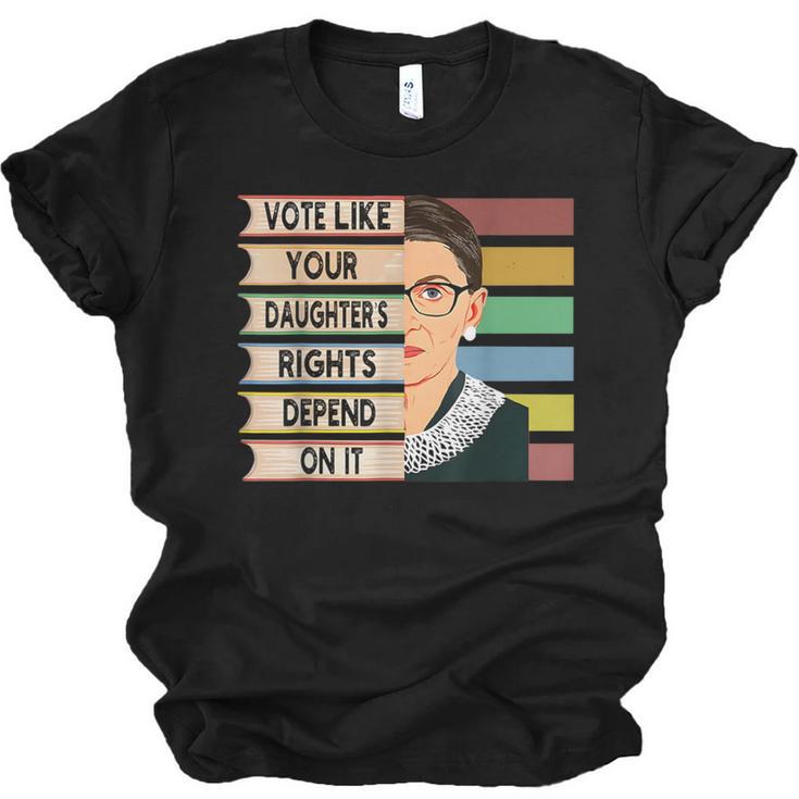 Feminist Ruth Bader Ginsburg RBG Quote Girl With Book Women Unisex Jersey T-Shirt