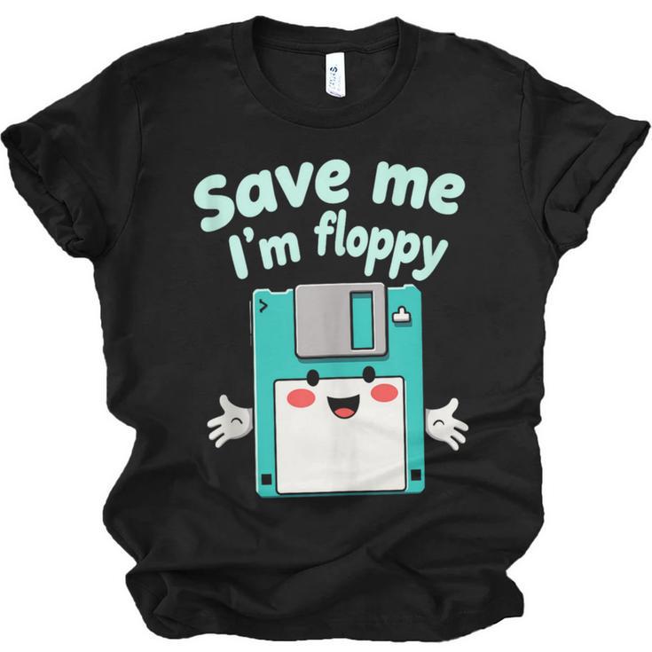 Floppy Disk Retro Tech Nostalgia Old School Computing Humor Unisex Jersey T-Shirt