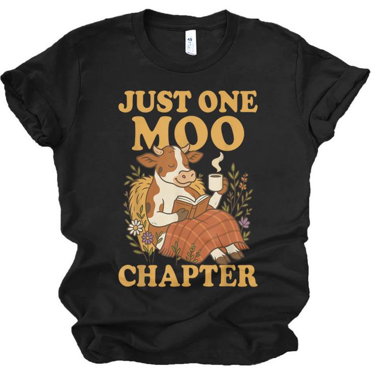 Floral Cow Reading Pun Just One More Chapter Cozy Book Lover Unisex Jersey T-Shirt