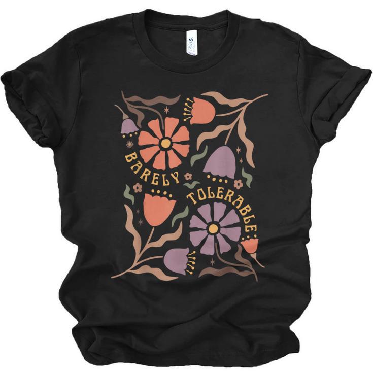 Floral Pride & Prejudice Barely Tolerable Book Lover Bookish Unisex Jersey T-Shirt