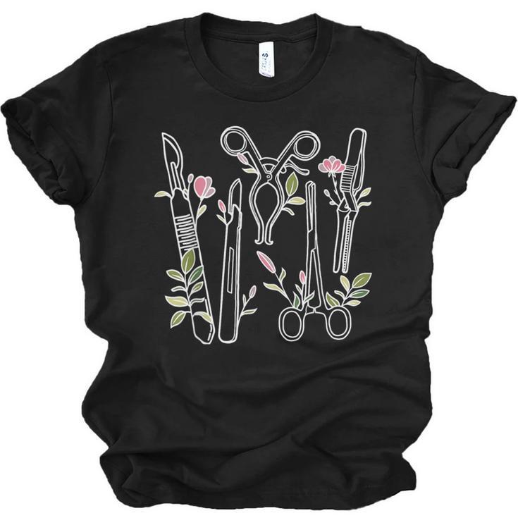 Floral Surgical Tech Surgery Medical Med School Graduation Unisex Jersey T-Shirt
