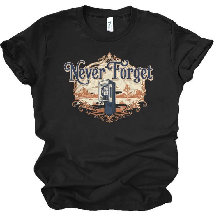 Never Forget Payphones – Retro Humor Nostalgia Graphic Unisex Jersey T-Shirt