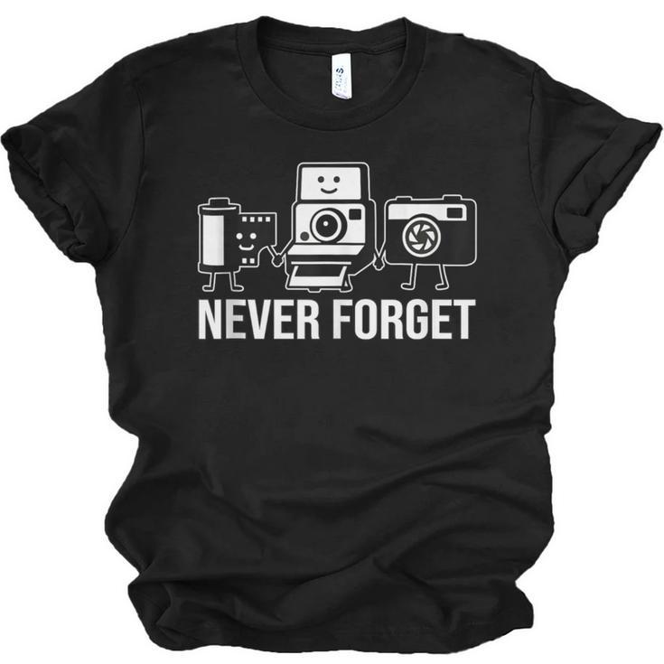 Never Forget Retro Camera Photography Nostalgia Unisex Jersey T-Shirt