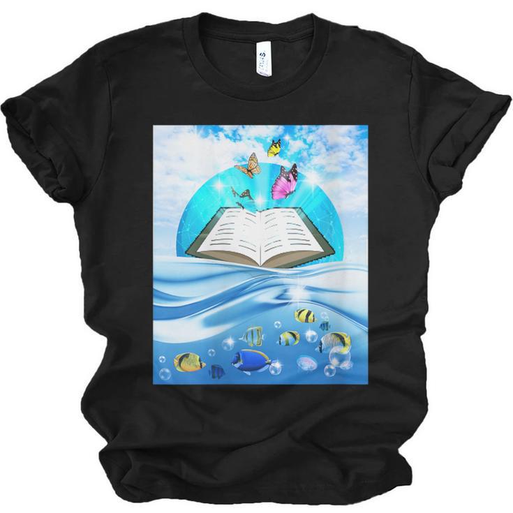Frutiger Aero Aesthetic Tech Book Butterfly Unisex Jersey T-Shirt