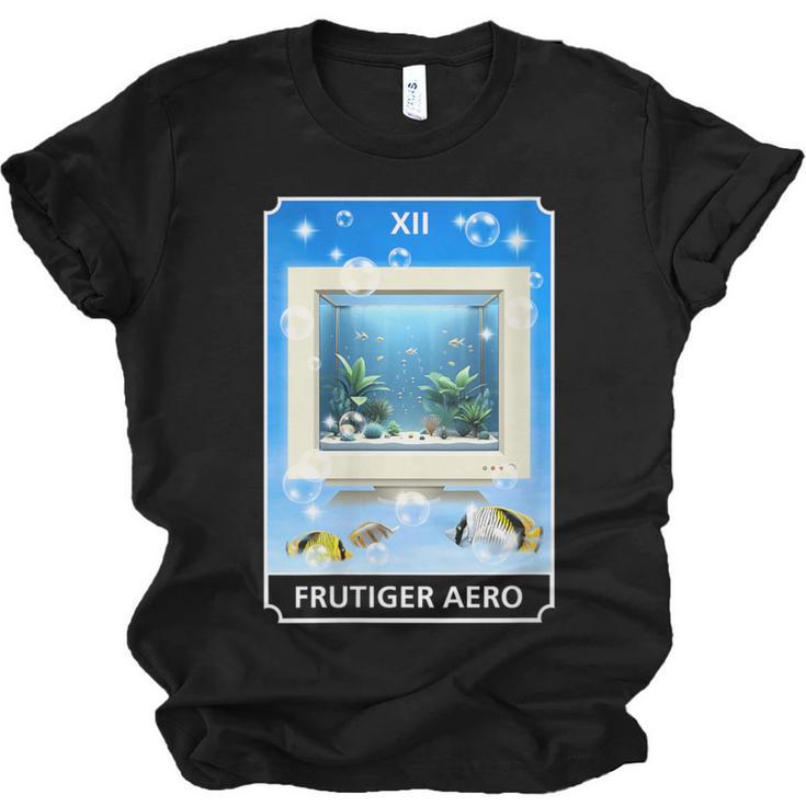 Frutiger Aero Aesthetic Tech Computer Aquarium Tarot Card Unisex Jersey T-Shirt