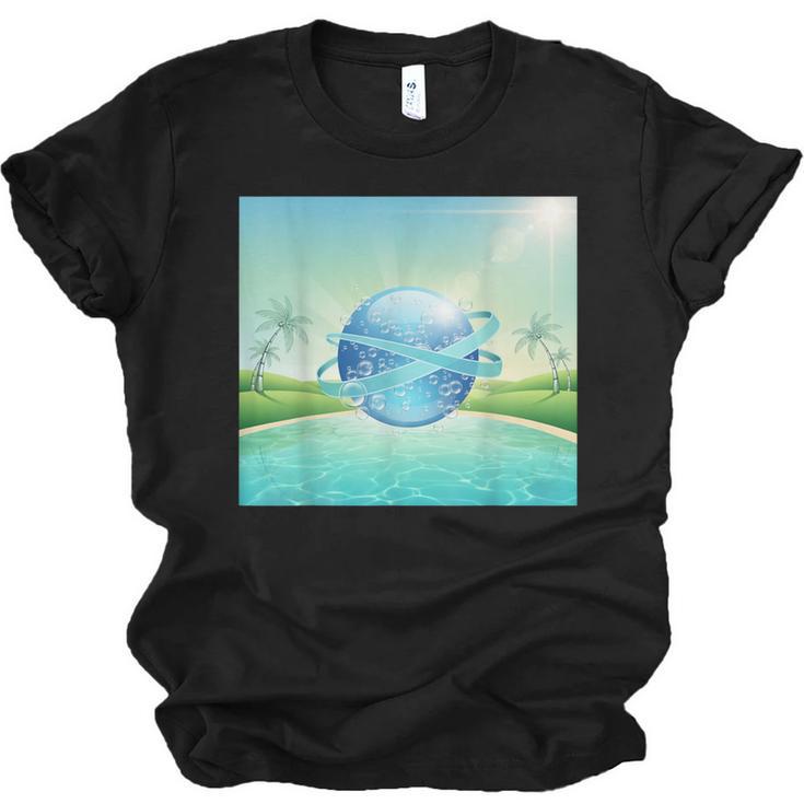 Frutiger Aero Y2k Aesthetic Palm Trees Cyber Beach World Unisex Jersey T-Shirt