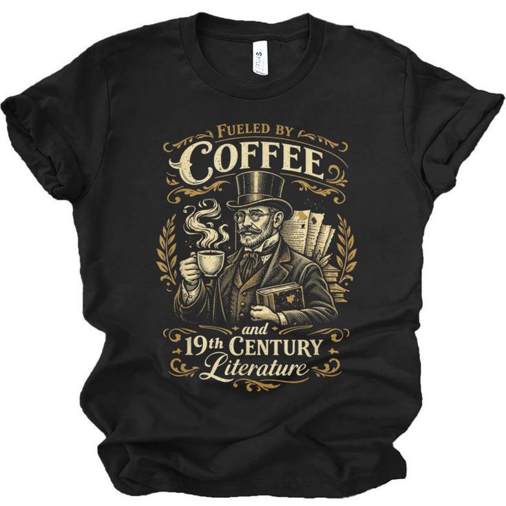 Fueled By Coffee And 19th Century Literature Book Tee Unisex Jersey T-Shirt