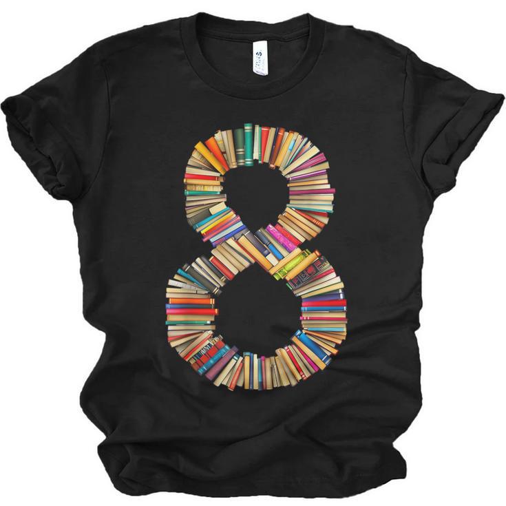 Fun 8th Birthday Books Themed 8 Years Old Boys Kids Girls Unisex Jersey T-Shirt