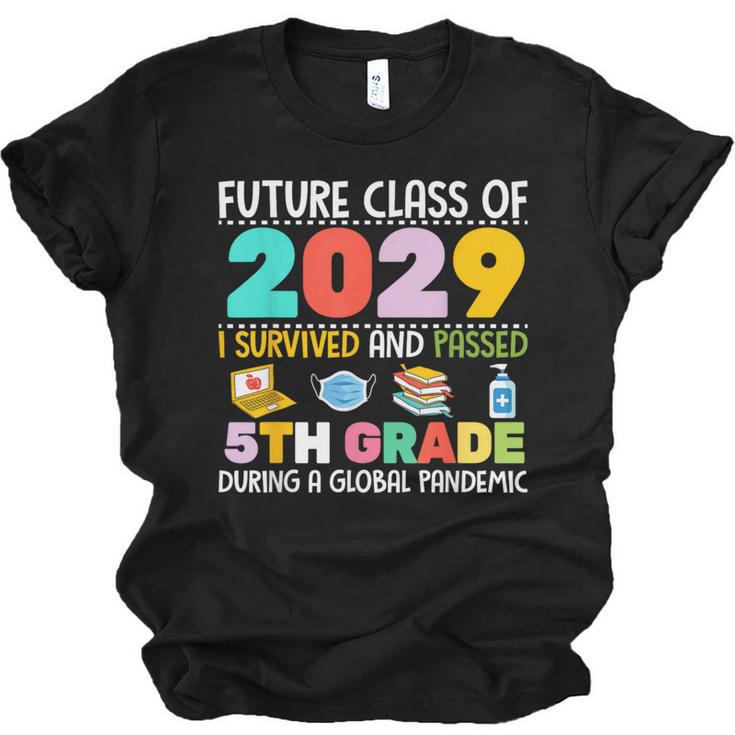 Future Class Of 2029 I Survived Passed 5th Grade Graduation Unisex Jersey T-Shirt