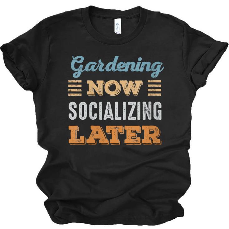 Gardening Now Minimal Socializing Introvert Vintage Unisex Jersey T-Shirt