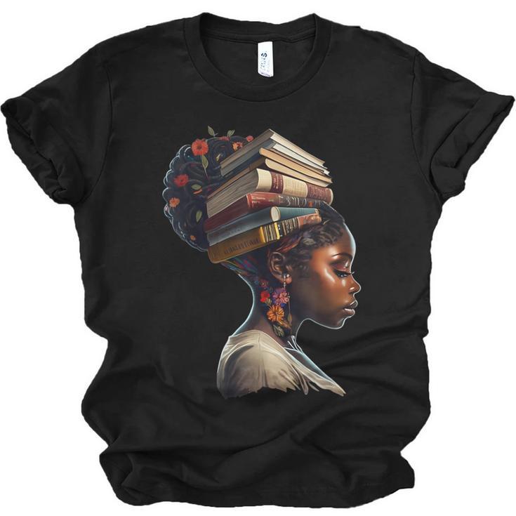 Girl Crown Of Books African Teacher Black History BHM Unisex Jersey T-Shirt