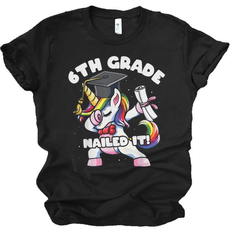 Girls Dabbing Unicorn 6th Sixth Grade Nailed It Graduation Unisex Jersey T-Shirt