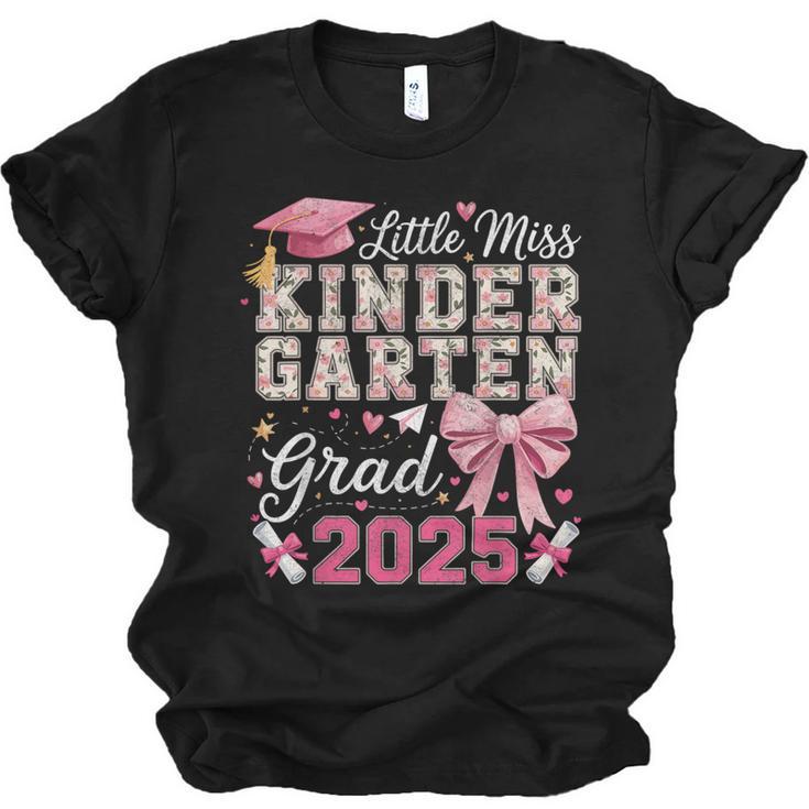 Girls Little Miss Kindergarten Grad 2025 Coquette Graduation Unisex Jersey T-Shirt