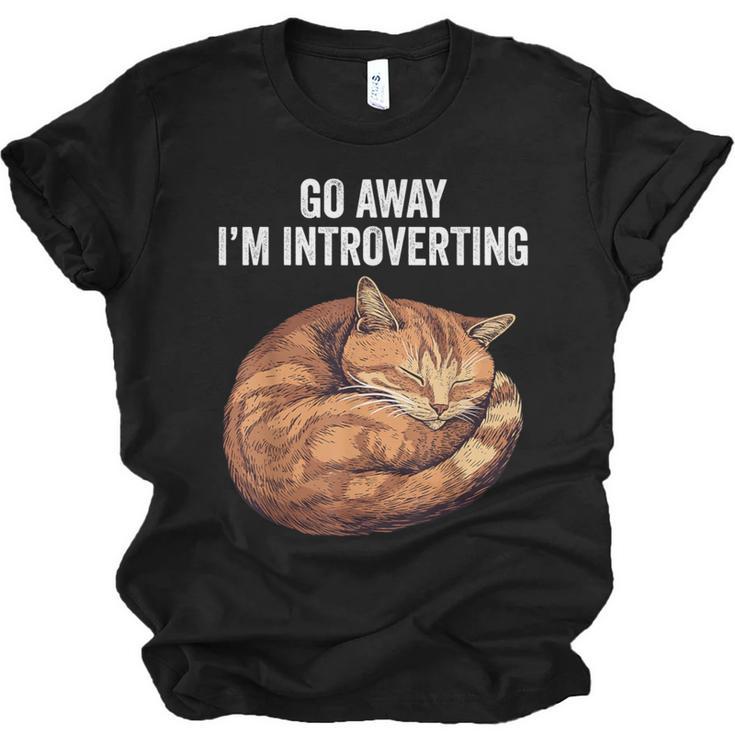Go Away I'm Introverting Cat Introvert Men Women Girls Kids Unisex Jersey T-Shirt