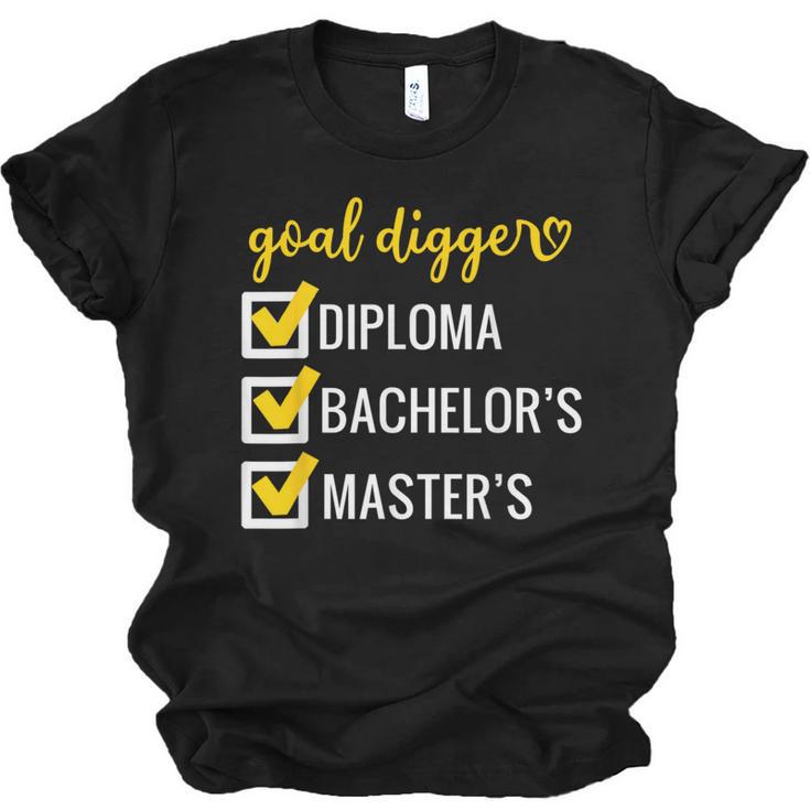Goal Digger Inspirational Quotes Master's Degree Graduation Unisex Jersey T-Shirt