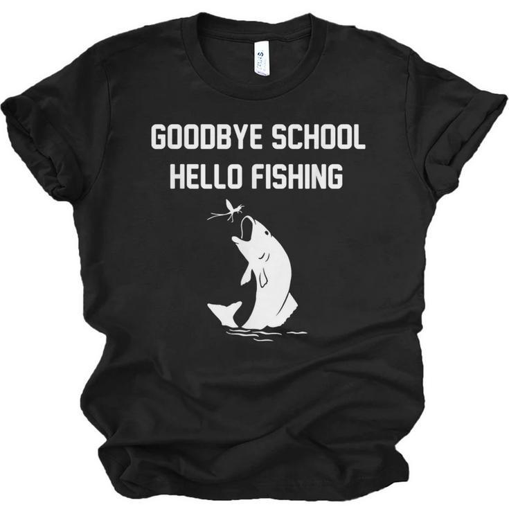Goodbye School Hello Fishing Graduation T-Shirt Unisex Jersey T-Shirt
