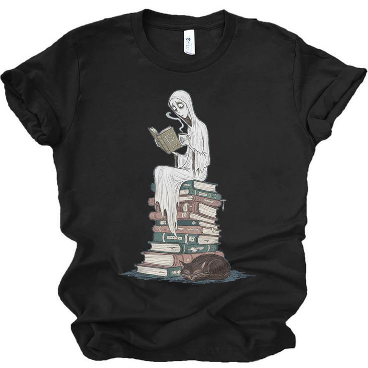 Gothic Librarian Halloween Books Tee For Teachers Unisex Jersey T-Shirt