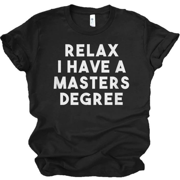 Grad School Graduation For Him Her Masters Degree Unisex Jersey T-Shirt