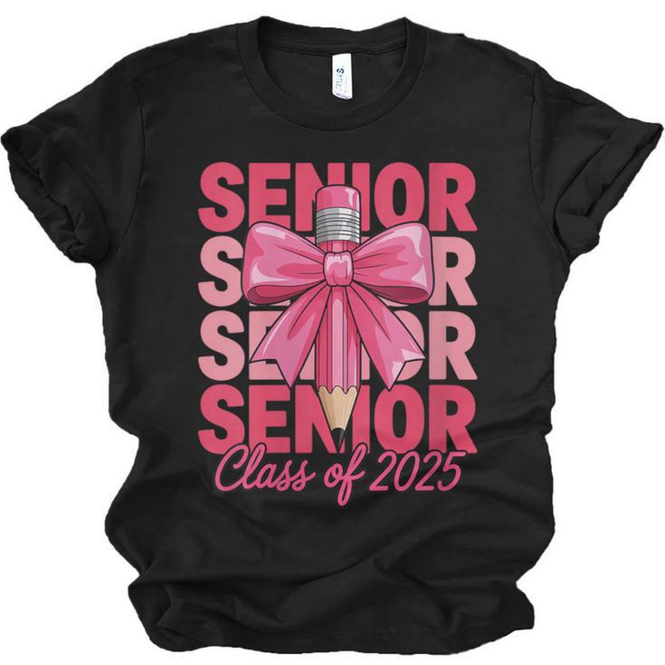Graduate 2025 For Senior 2025 Graduation Coquette Pink Bow Unisex Jersey T-Shirt
