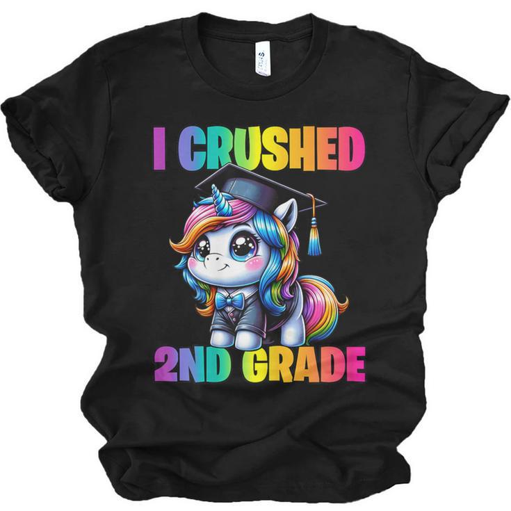 Graduation I Crushed 2nd Grade Unicorn Girls Grad Magical Unisex Jersey T-Shirt