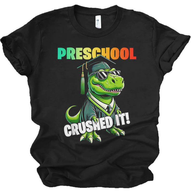 Graduation Preschool Dinosaur T Rex Crushed It Boys Grad Unisex Jersey T-Shirt
