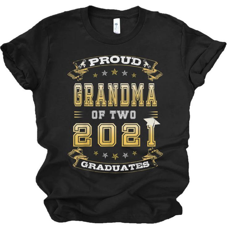 Graduation Proud Grandma Of Two 2021 Graduates High School Unisex Jersey T-Shirt