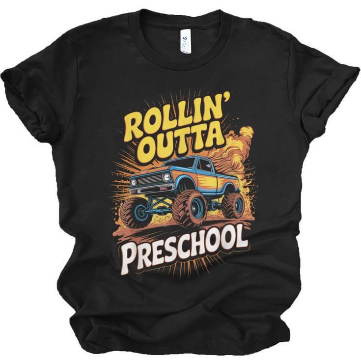 Graduation Rollin' Outta Preschool Monster Truck Boys Pre-K Unisex Jersey T-Shirt