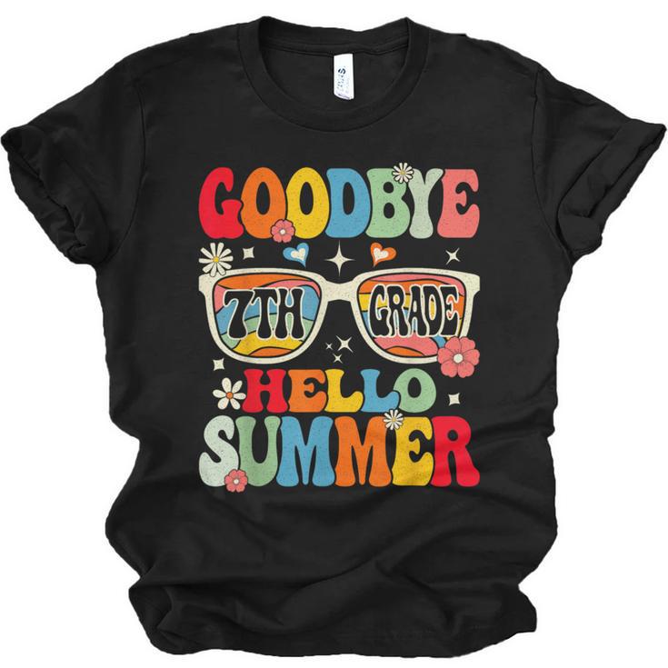 Groovy Goodbye 7th Grade Graduation Hello Summer Kids Unisex Jersey T-Shirt
