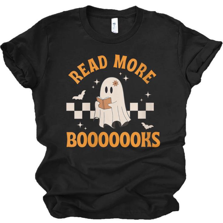 Groovy Halloween Teacher Spooky Read More Book Women Girl Unisex Jersey T-Shirt