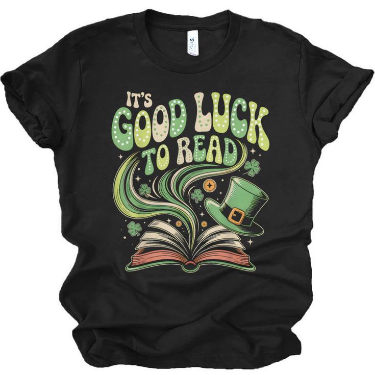 Groovy It's Good Luck To Read St Patrick's Day Book Lucky Unisex Jersey T-Shirt