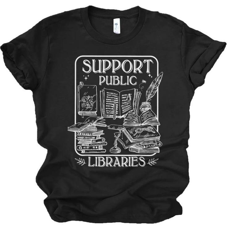 Groovy Support Your Local Library Book Reader Lover Bookworm Unisex Jersey T-Shirt