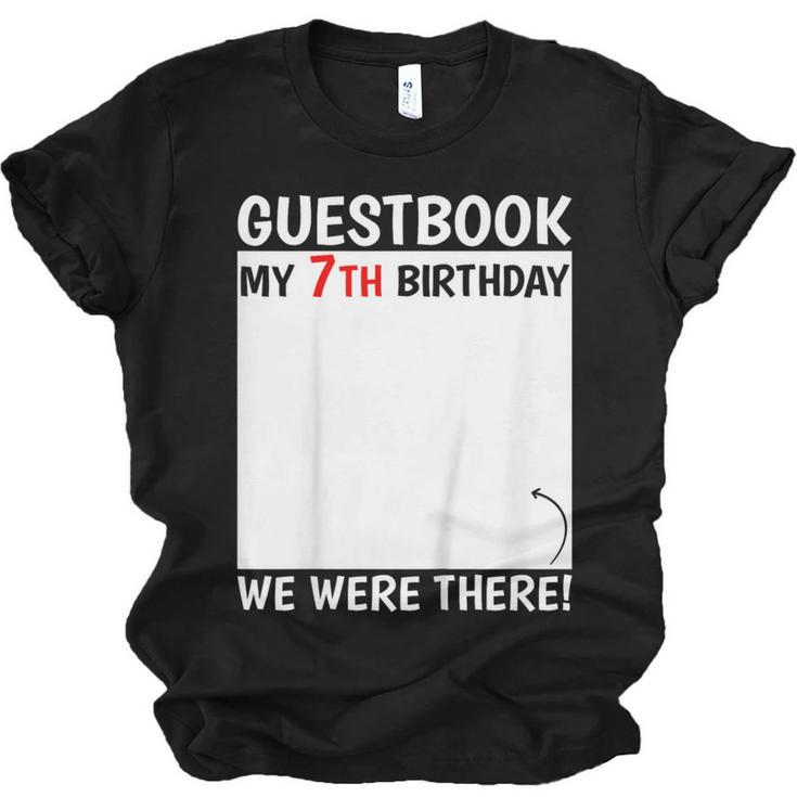 Guestbook 7th Birthday 7 Year Old Born 2018 Bday Unisex Jersey T-Shirt