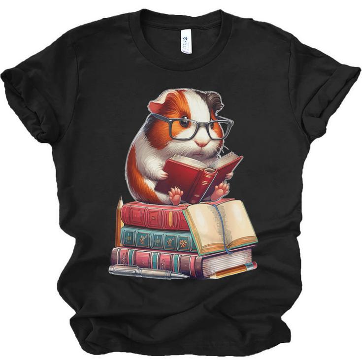 Guinea Pig Reading Books Matching Bookworm Readers Librarian Unisex Jersey T-Shirt